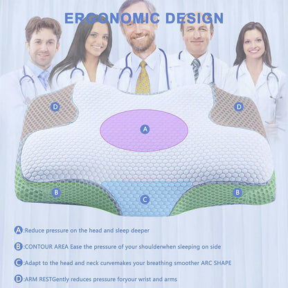 Oreiller Cervical Breeze® Contour en Mémoire de Forme avec Technologie Refroidissante