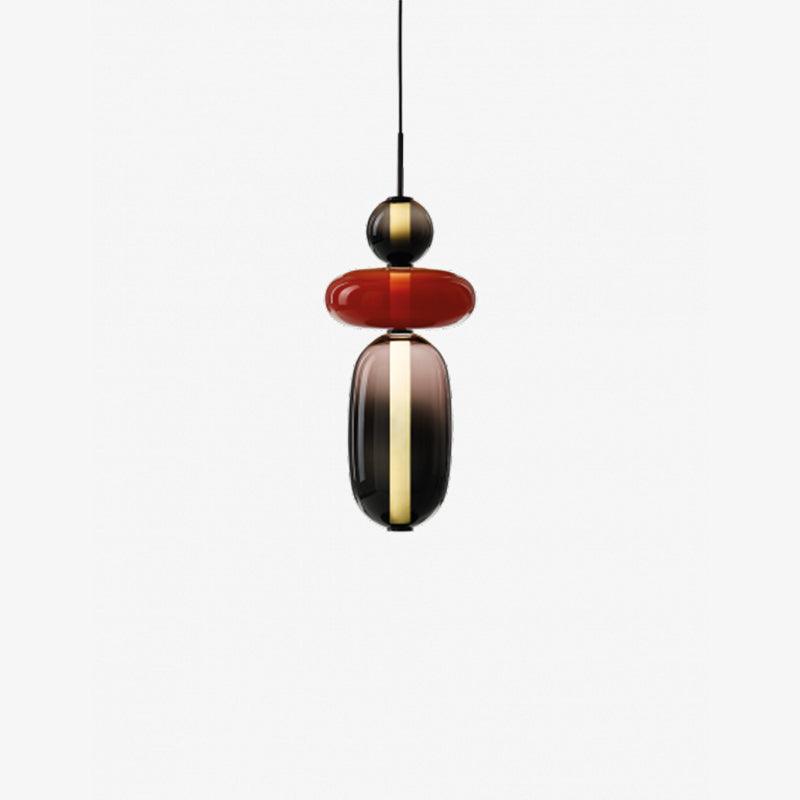 LumiSphere Suspension Verre Colorée LED Moderne | Ø16cm×H50cm Lumière Chaude
