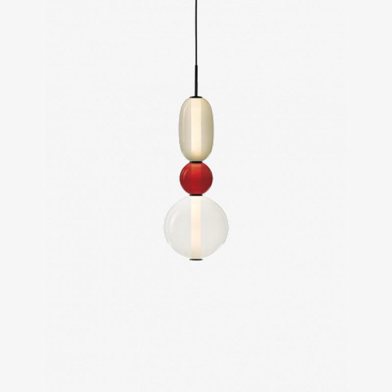 LumiSphere Suspension Verre Colorée LED Moderne | Ø16cm×H50cm Lumière Chaude