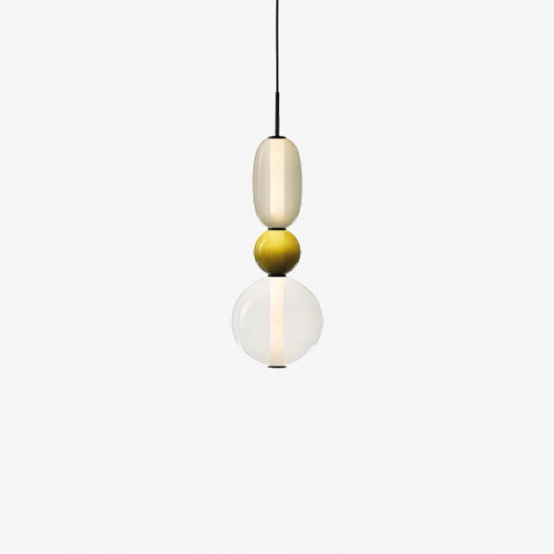 LumiSphere Suspension Verre Colorée LED Moderne | Ø16cm×H50cm Lumière Chaude