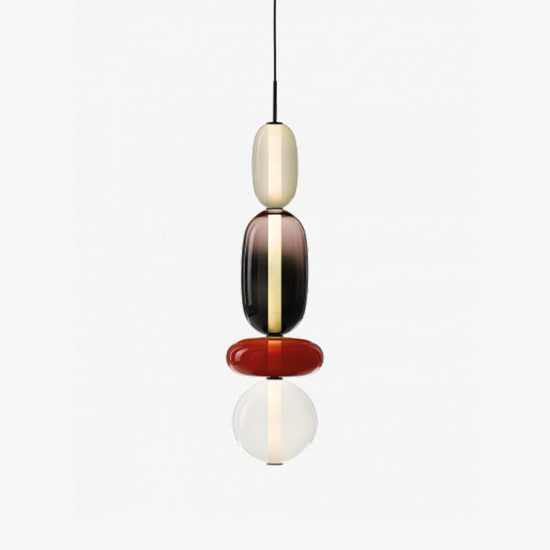LumiSphere Suspension Verre Colorée LED Moderne | Ø16cm×H50cm Lumière Chaude