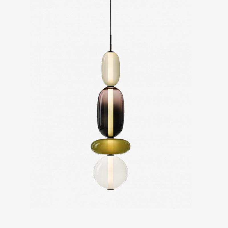 LumiSphere Suspension Verre Colorée LED Moderne | Ø16cm×H50cm Lumière Chaude