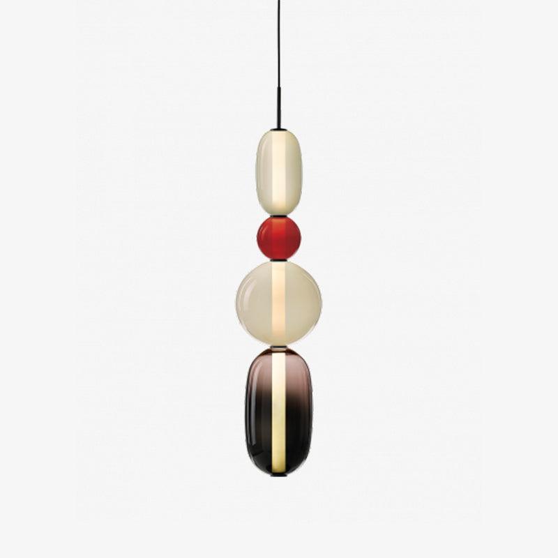 LumiSphere Suspension Verre Colorée LED Moderne | Ø16cm×H50cm Lumière Chaude