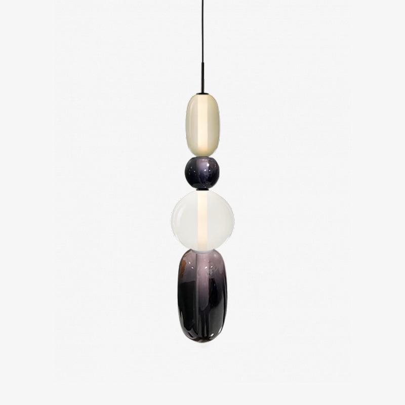 LumiSphere Suspension Verre Colorée LED Moderne | Ø16cm×H50cm Lumière Chaude