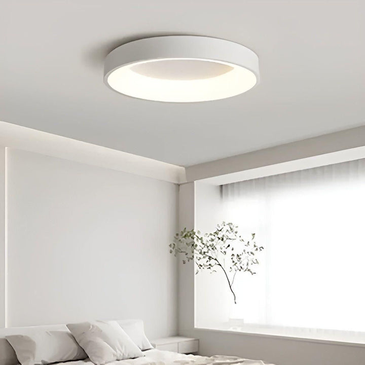CircleGlimmer Plafonnier Rond Nordic LED | Blanc avec Lumière Chaude pour Salon