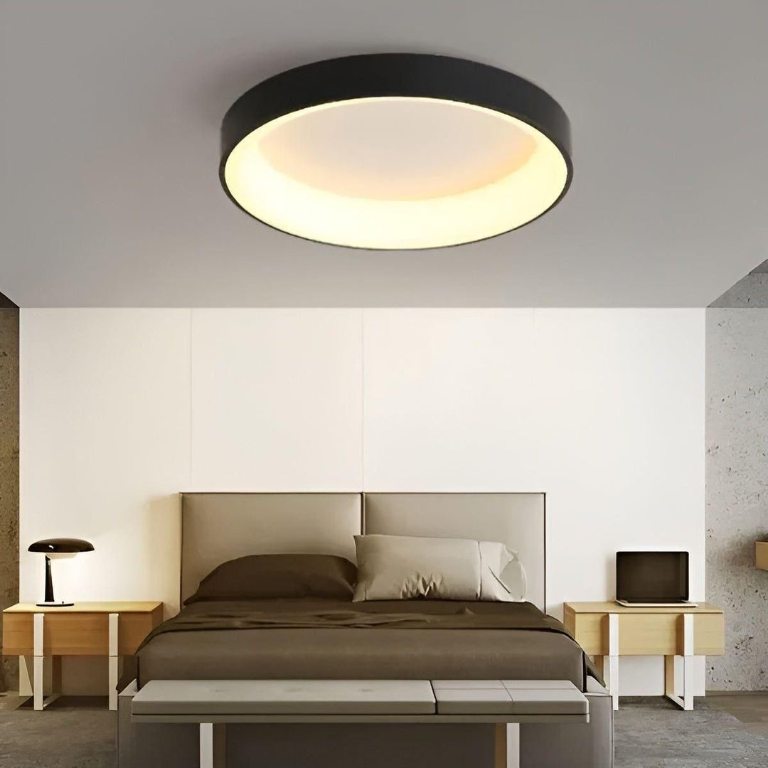 CircleGlimmer Plafonnier Rond Nordic LED | Blanc avec Lumière Chaude pour Salon