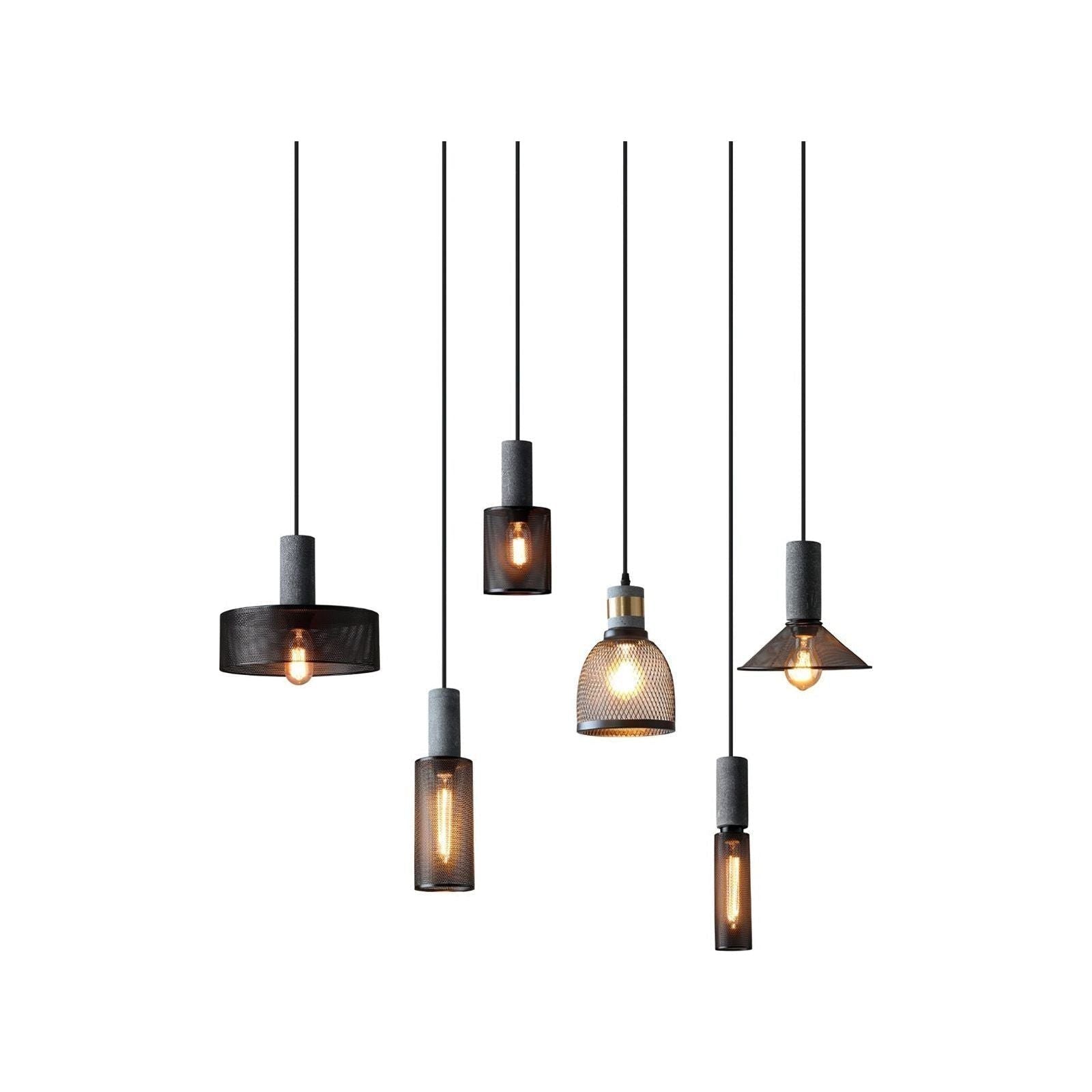 Lustre Classique Décoratif Lumière Chaude | Noir et Gris Multi-Bras Salon
