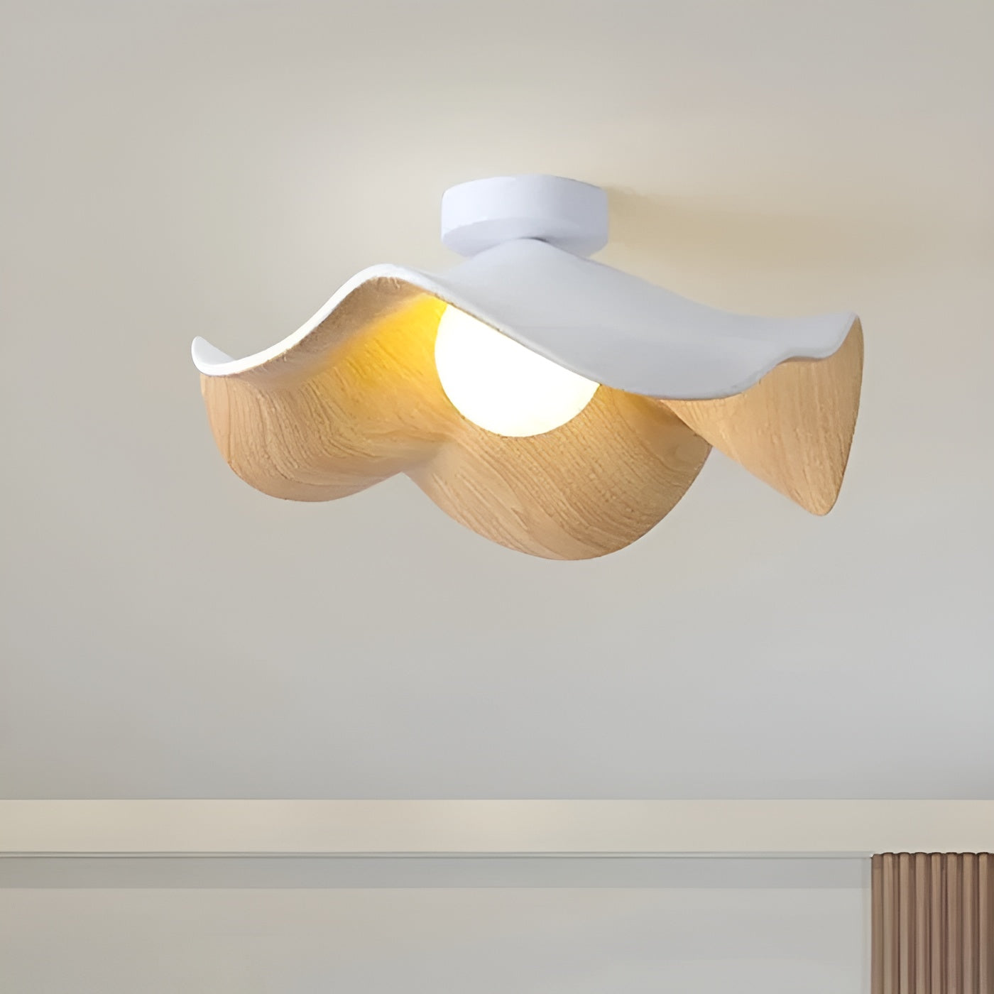 PetalBeam Plafonnier Feuille de Lotus en Bois Nordic | Organique D28 ou D40cm