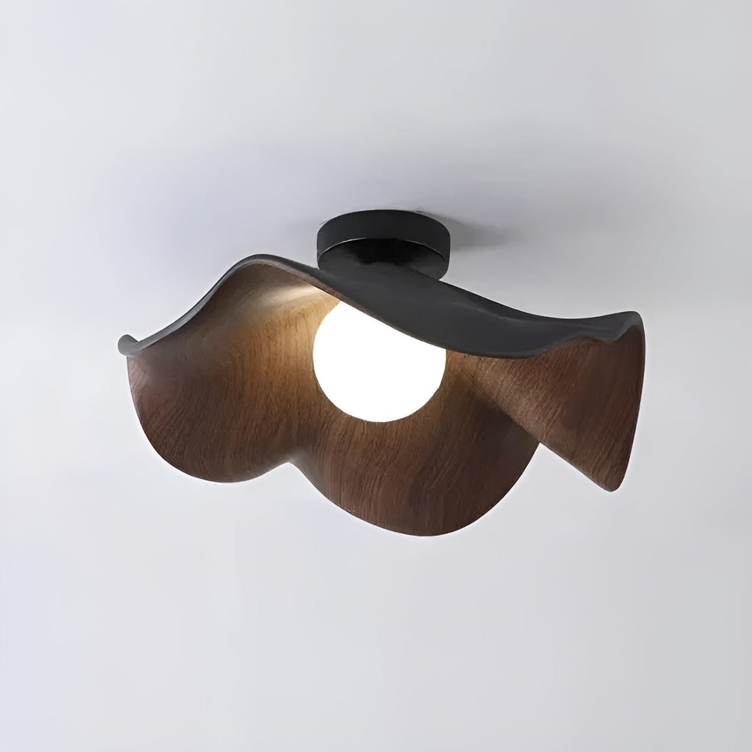 PetalBeam Plafonnier Feuille de Lotus en Bois Nordic | Organique D28 ou D40cm