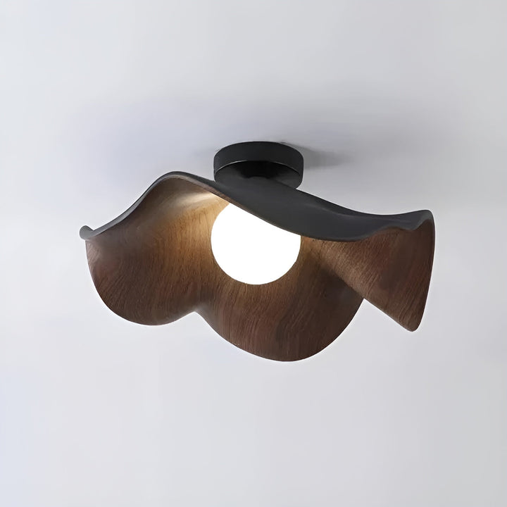 PetalBeam Plafonnier Feuille de Lotus en Bois Nordic | Organique D28 ou D40cm