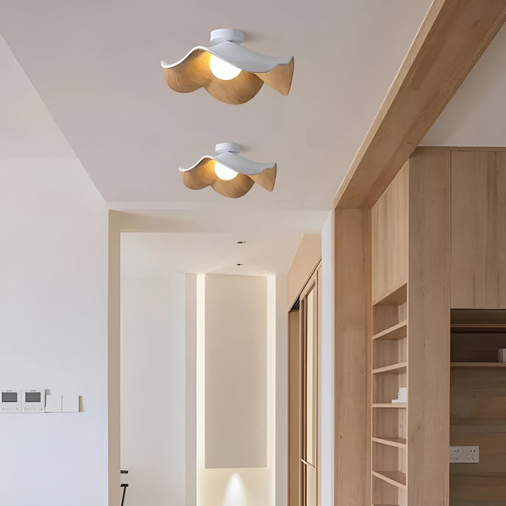 PetalBeam Plafonnier Feuille de Lotus en Bois Nordic | Organique D28 ou D40cm