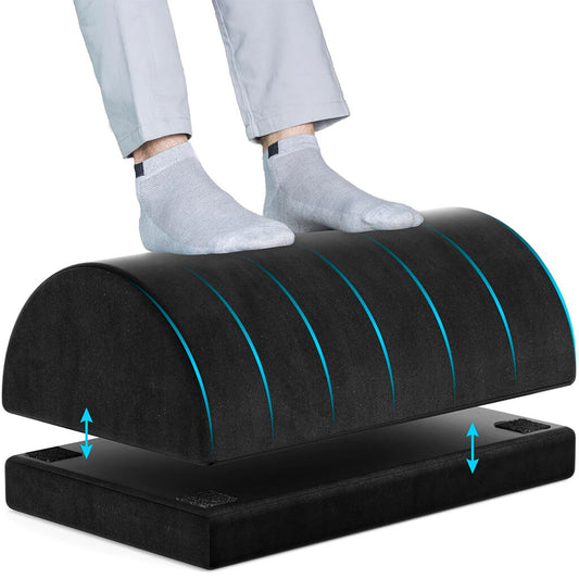 Repose-Pieds Ergonomique Ajustable en Velours Mémoire de Forme pour Bureau
