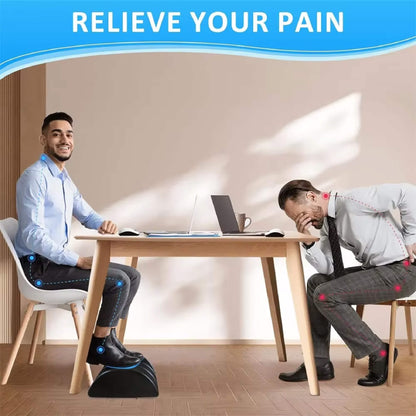 Repose-Pieds Ergonomique Ajustable en Velours Mémoire de Forme pour Bureau