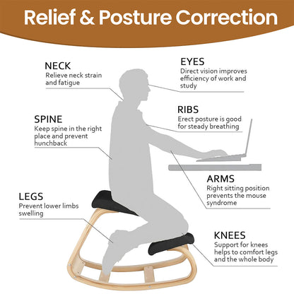 Chaise Agenouillée Ergonomique pour Améliorer la Posture et Soulager les Lombaires