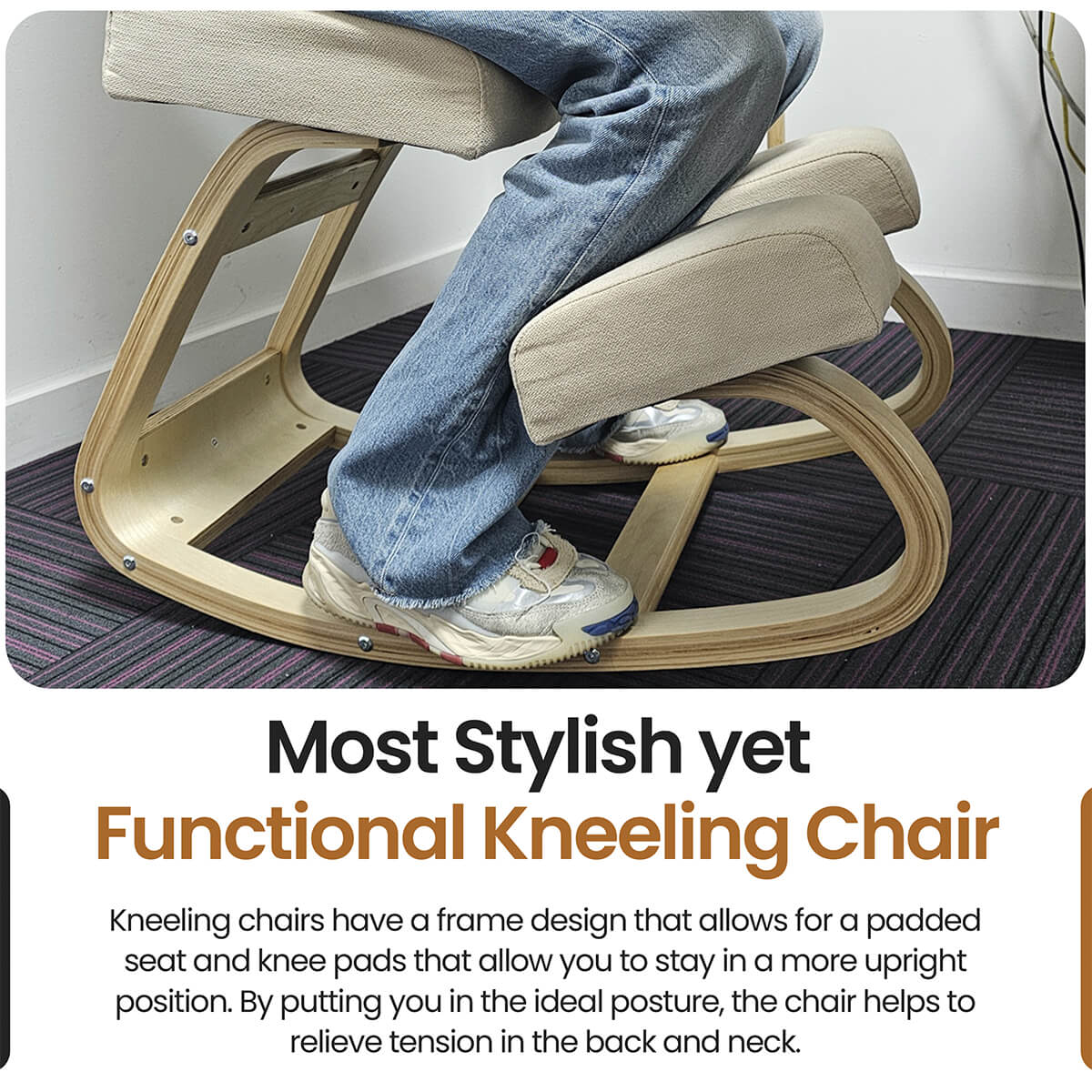 Chaise Agenouillée Ergonomique pour Améliorer la Posture et Soulager les Lombaires