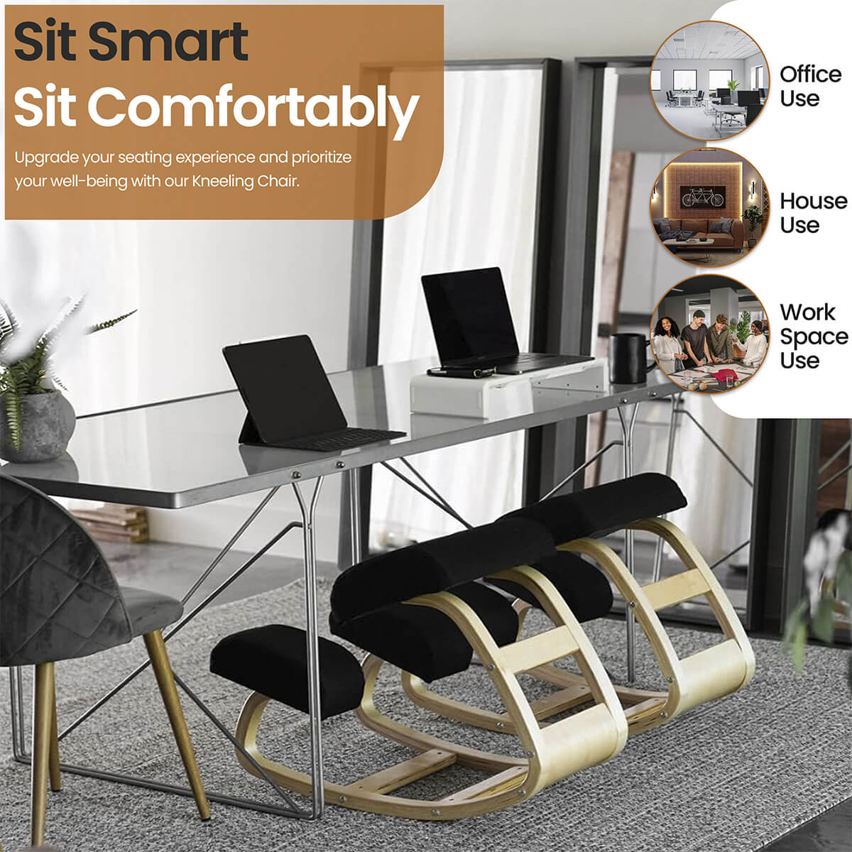 Chaise Agenouillée Ergonomique pour Améliorer la Posture et Soulager les Lombaires
