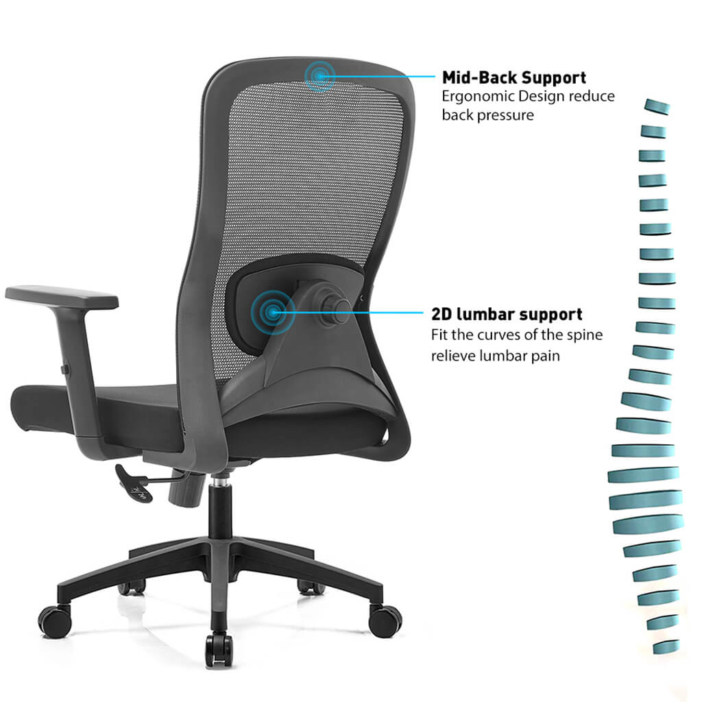 Chaise de Bureau Flex en Maille — Confort Fiable en 3 Couleurs