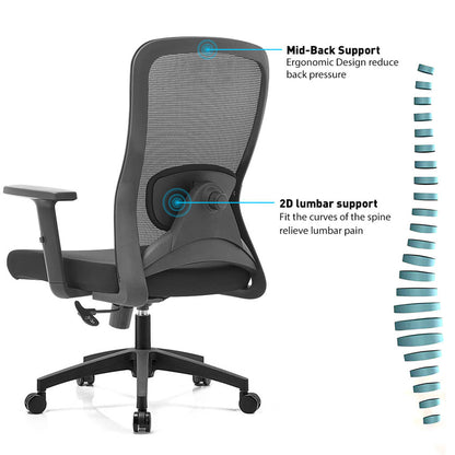 Chaise de Bureau Flex en Maille — Confort Fiable en 3 Couleurs