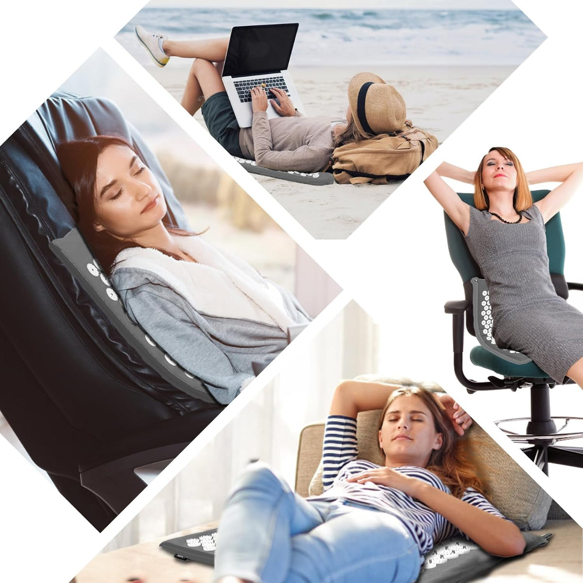 Set Tapis d'Acupression et Oreiller — Soulagement du Dos et Réduction du Stress