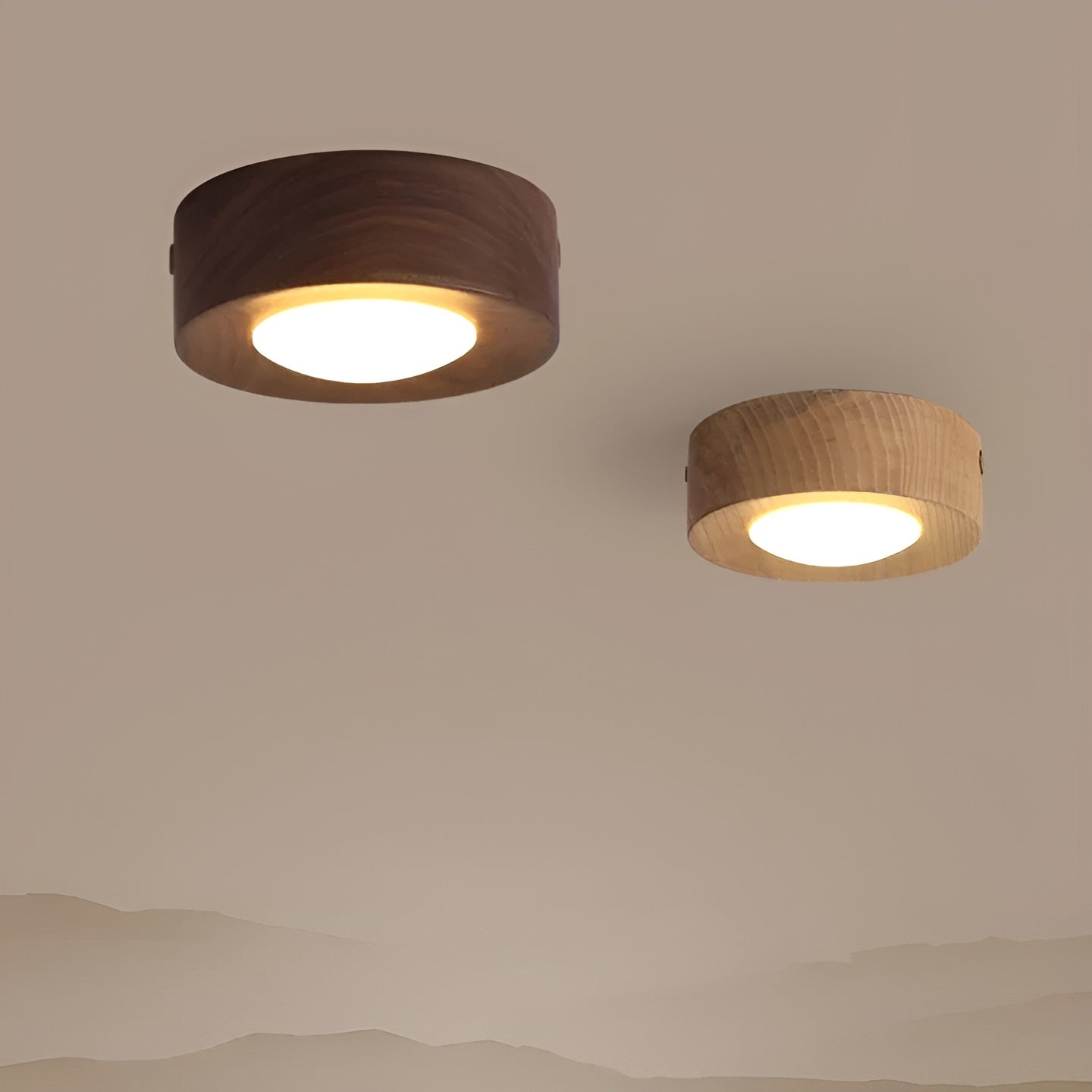WoodCharm Plafonnier Bois Frêne Moderne | Couloir Chaud Tricolore ou Lumière Chaude