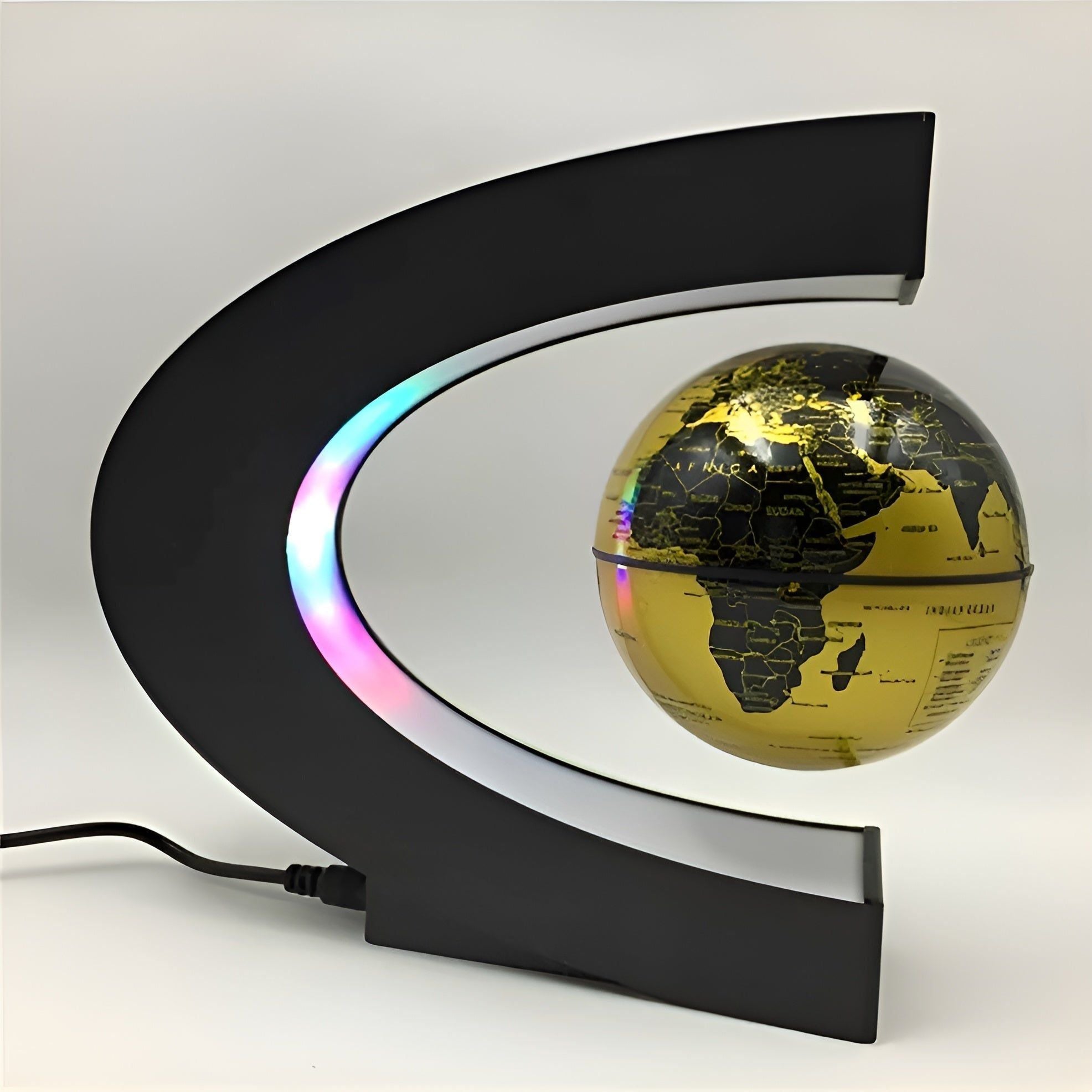 GravityGlow Globe Lévitant Magnétique LED | Or et Noir Décoration Fascinante