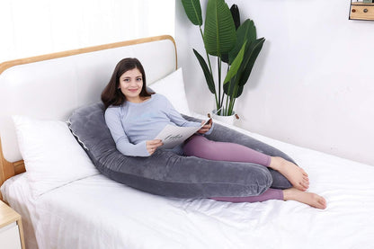 Oreiller de Grossesse et Allaitement 2-en-1 Corps Entier — 4 Couleurs
