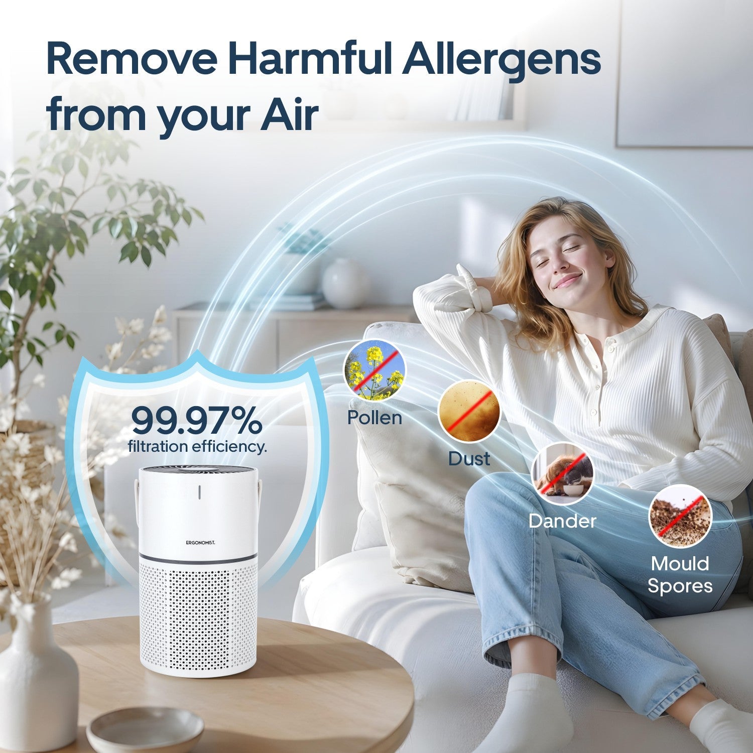 Purificateur d'Air HEPA Intelligent Atmos — Idéal Allergie et Asthme