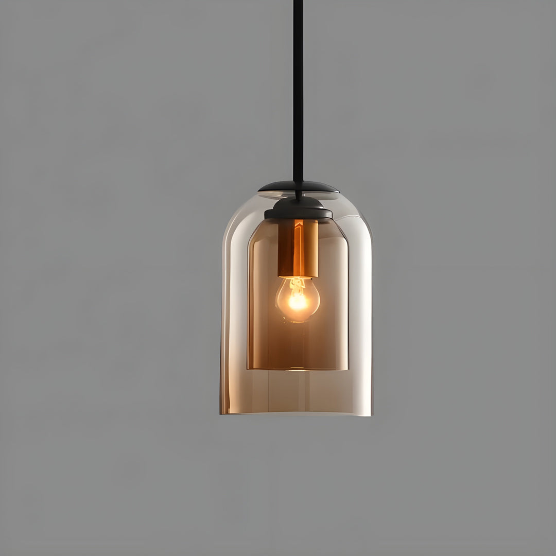 SkyGleam Suspension Double Verre Fumé ou Brun | Ambiance Stratifiée Moderne