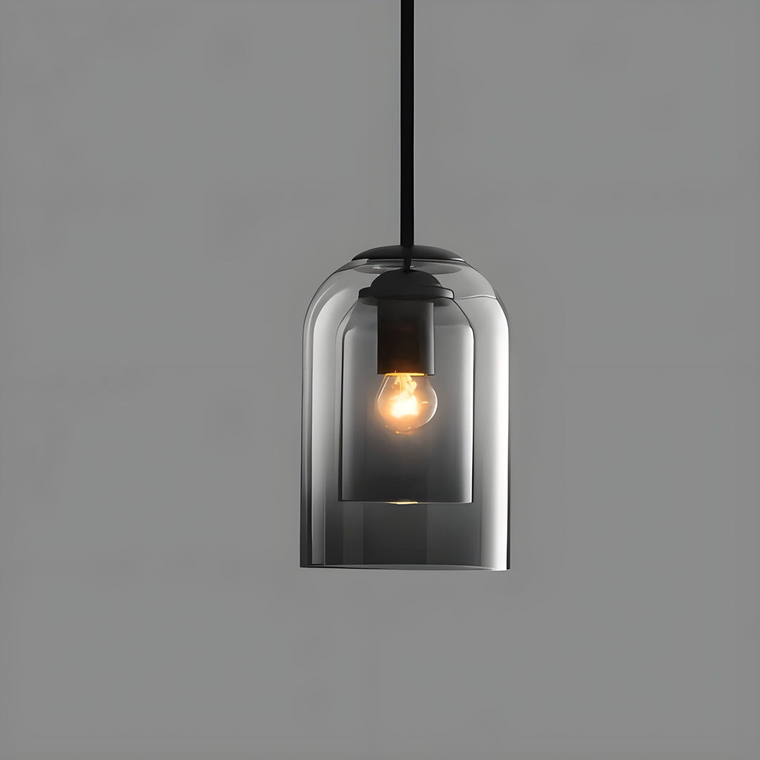 SkyGleam Suspension Double Verre Fumé ou Brun | Ambiance Stratifiée Moderne