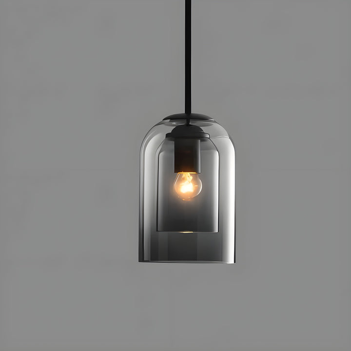 SkyGleam Suspension Double Verre Fumé ou Brun | Ambiance Stratifiée Moderne