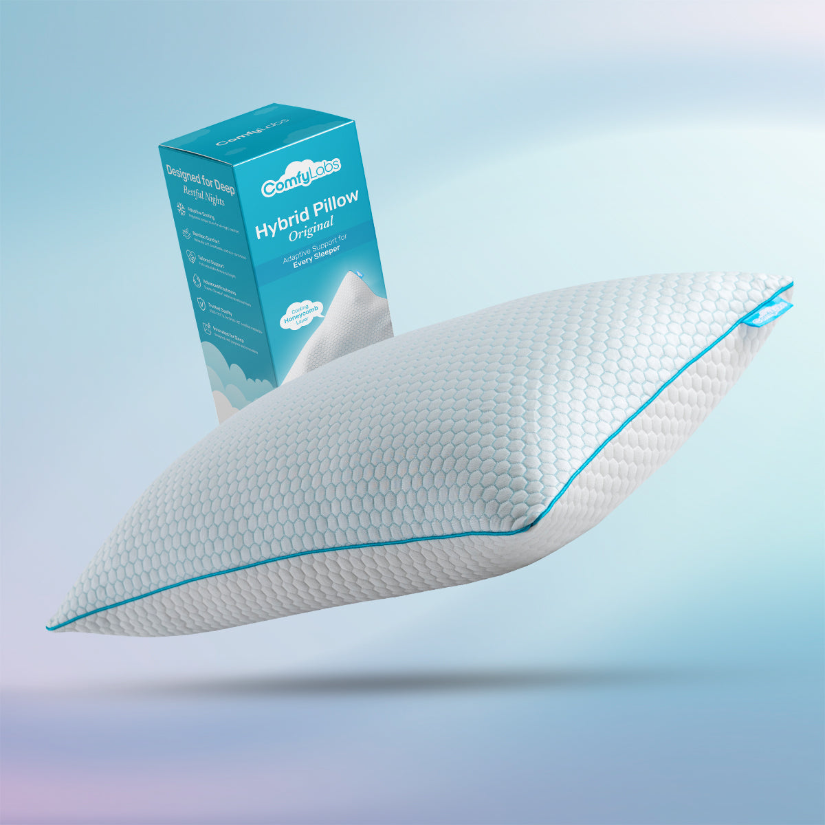 Oreiller Hybride Mémoire de Forme Double Face — Soutien Cervical et Fraîcheur