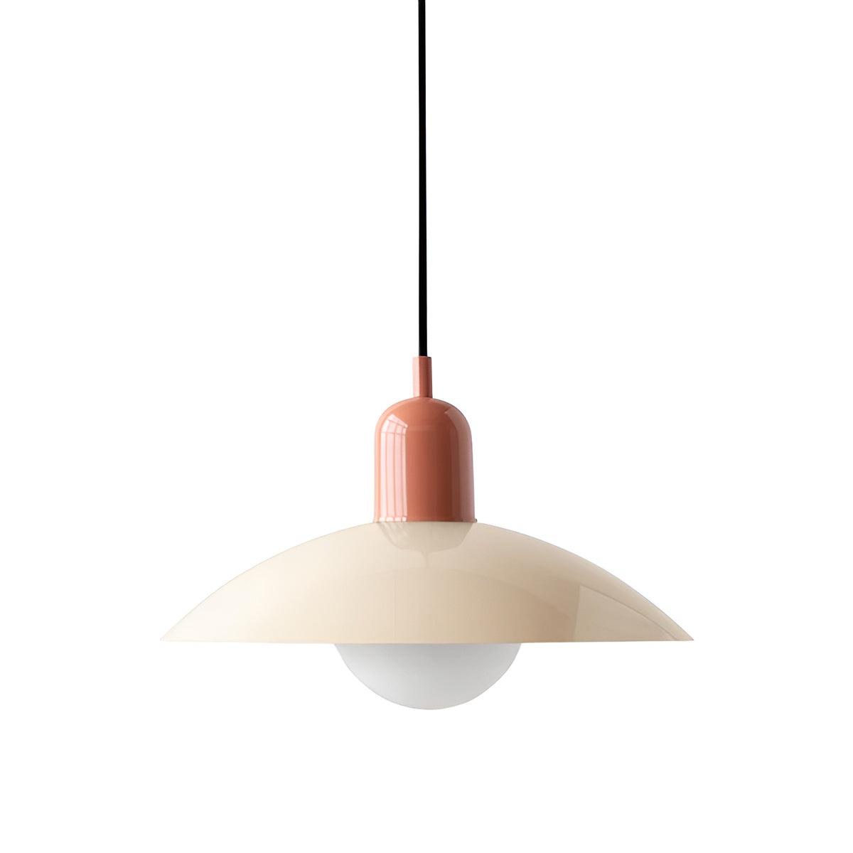 Macaron Suspension Scandinave Pastel Réglable | Blanc et Rose pour Salon