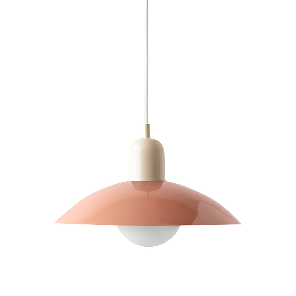 Macaron Suspension Scandinave Pastel Réglable | Blanc et Rose pour Salon