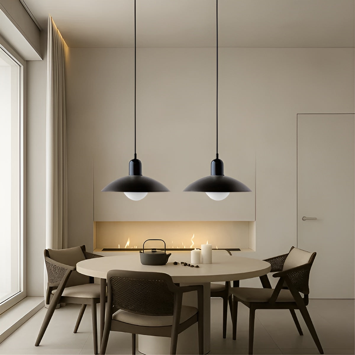 Macaron Suspension Scandinave Pastel Réglable | Blanc et Rose pour Salon