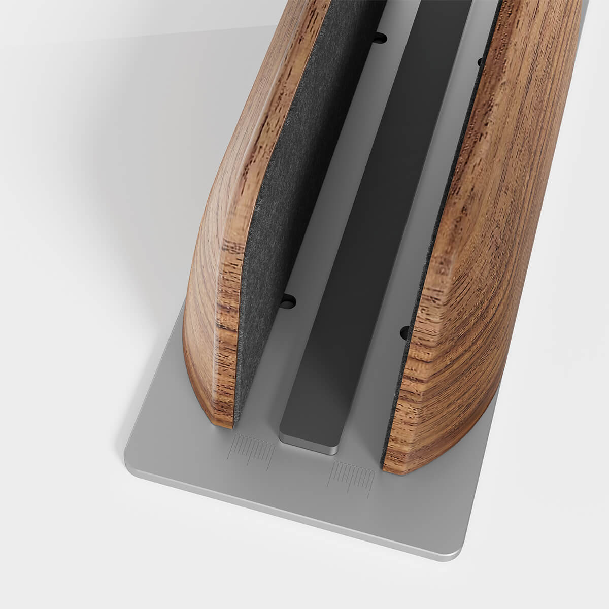 Support Vertical Laptop en Bois Noyer — Libère l'Espace et Améliore la Ventilation