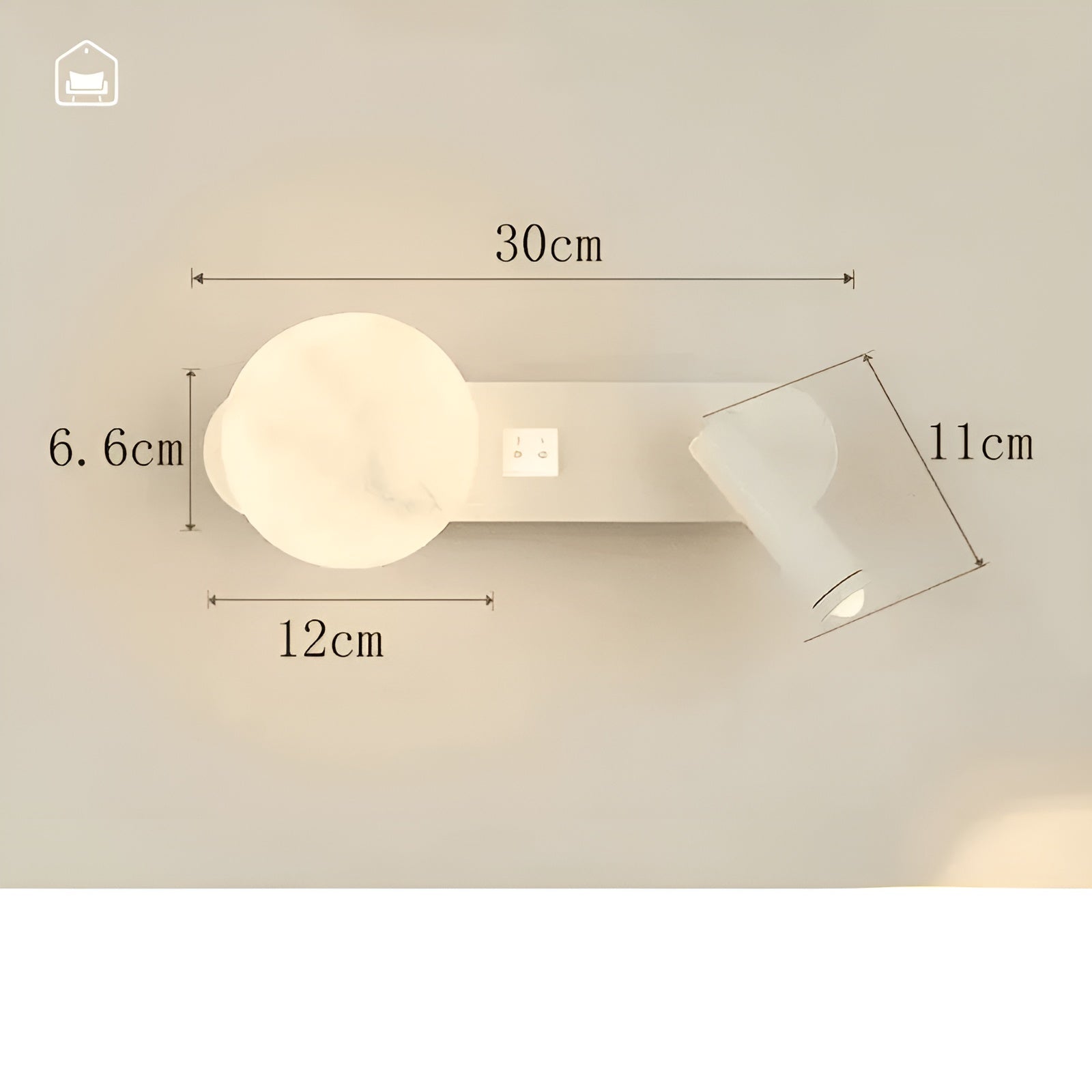 Applique Luxe Élégante Minimaliste | Salon Couloir et Chevet Noir Gauche ou Droite