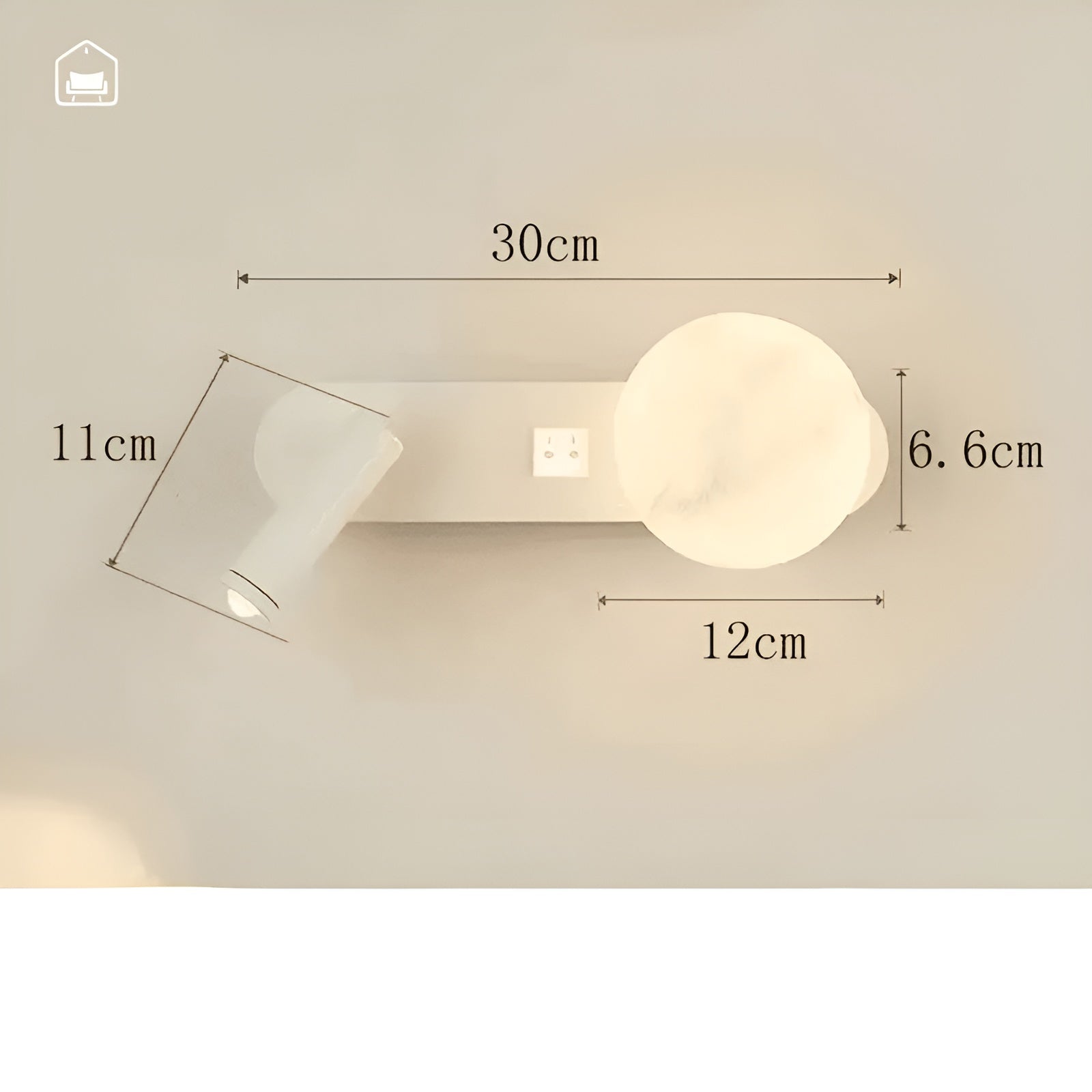 Applique Luxe Élégante Minimaliste | Salon Couloir et Chevet Noir Gauche ou Droite