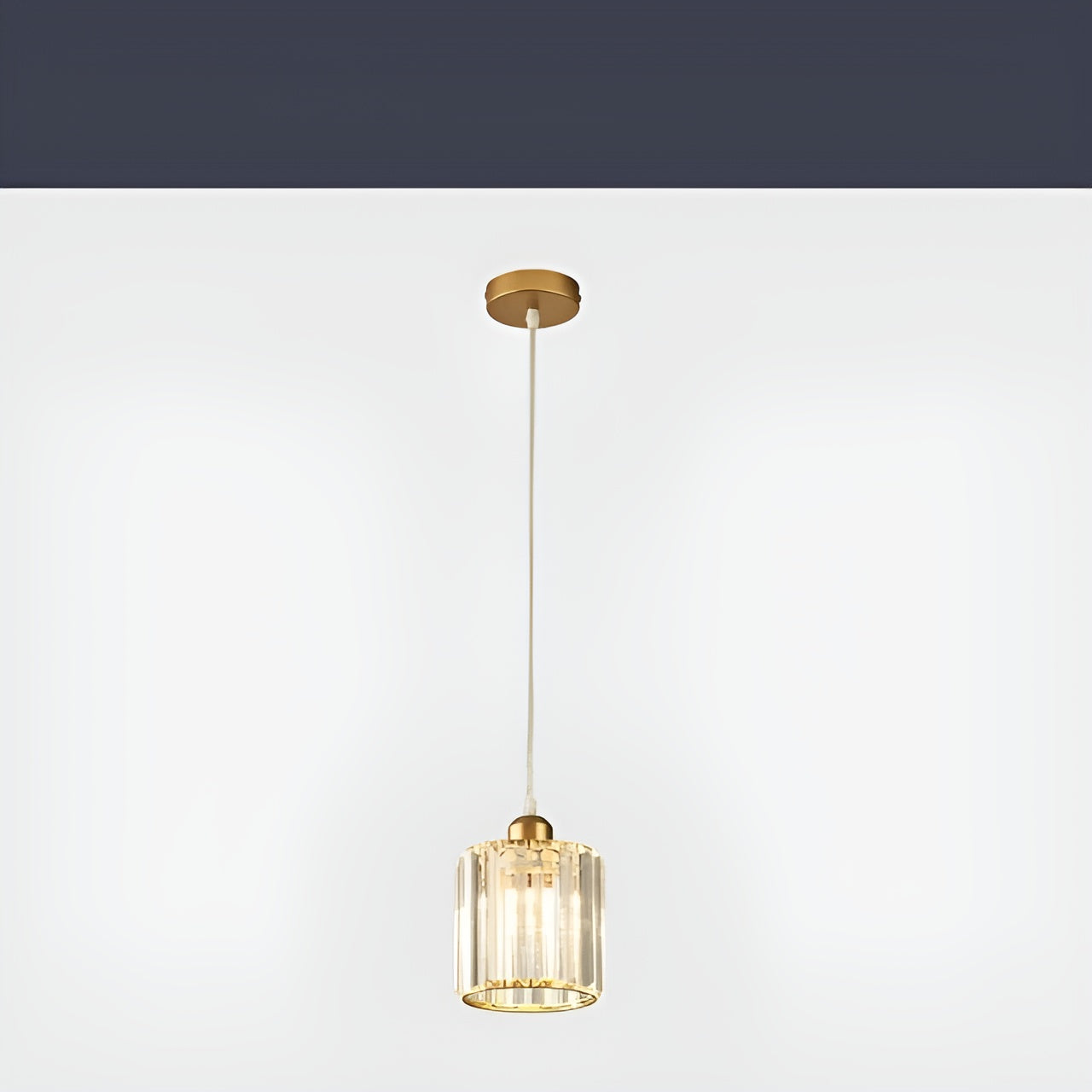 BrilliantGlow Suspension K9 Cristal Élégante | Noir Rond Scintillant Premium