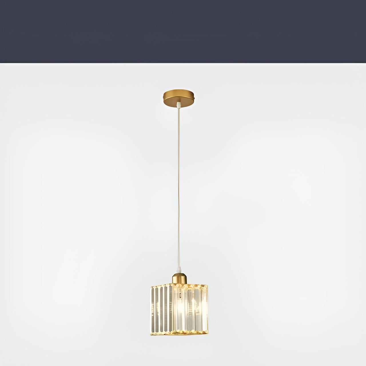 BrilliantGlow Suspension K9 Cristal Élégante | Noir Rond Scintillant Premium