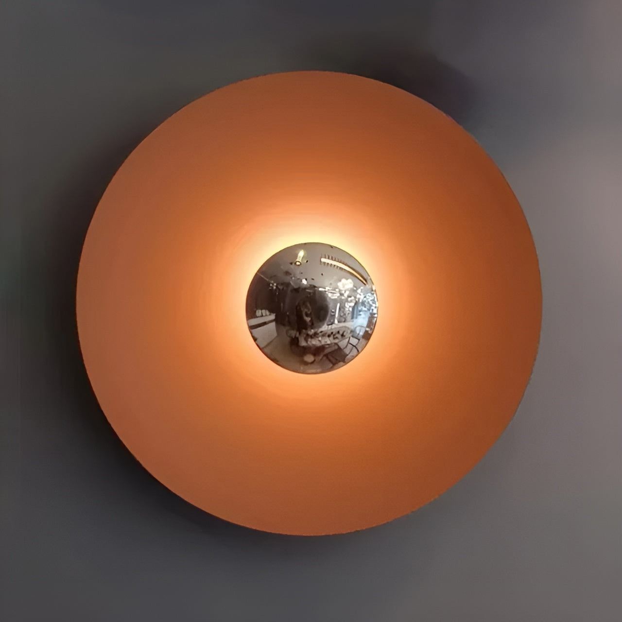 Applique Ronde LED Moderne Accent | Orange Doré Chaud 30cm Élégant