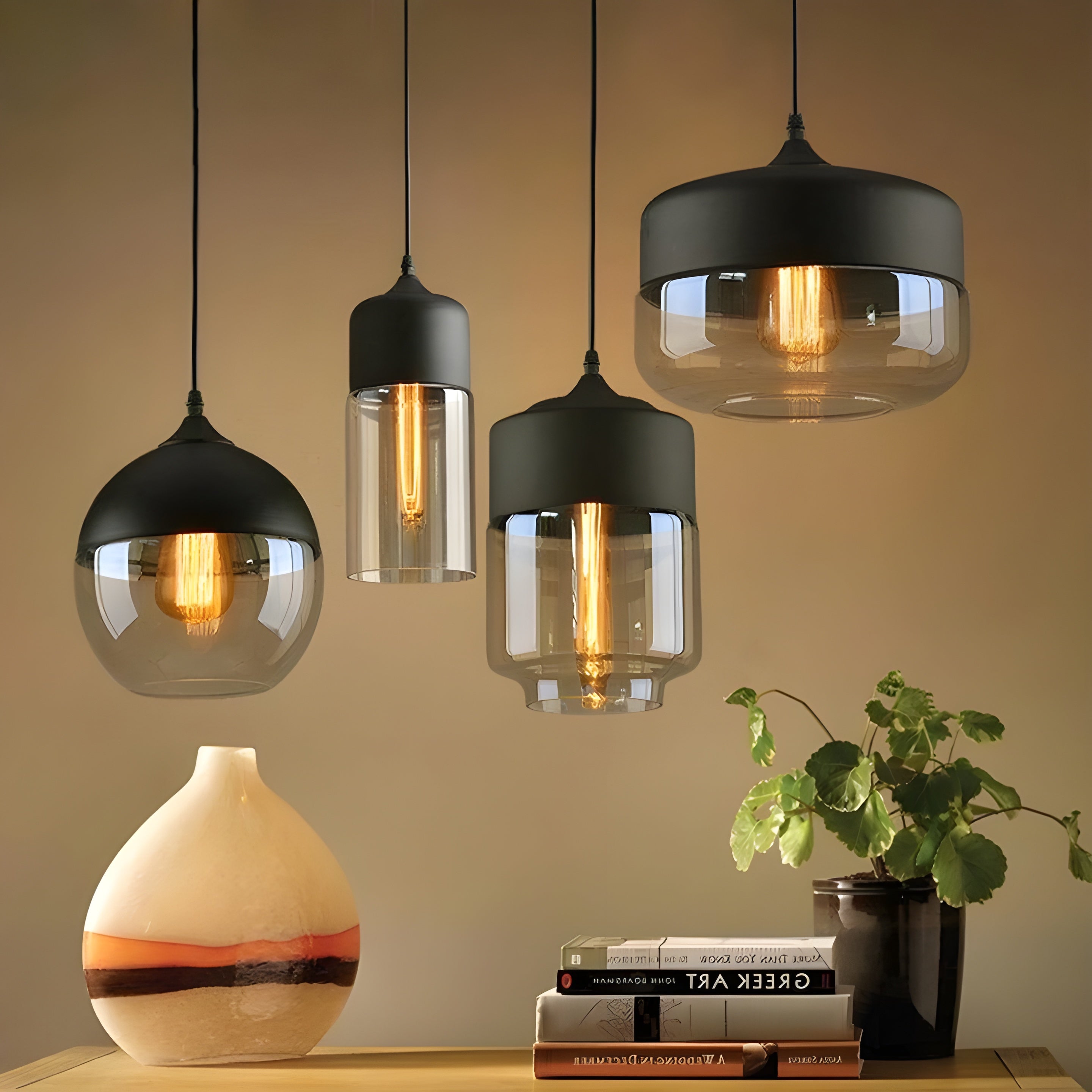 Suspension Verre Scandinave Stylée | Classique ou Ronde pour Salons Élégants