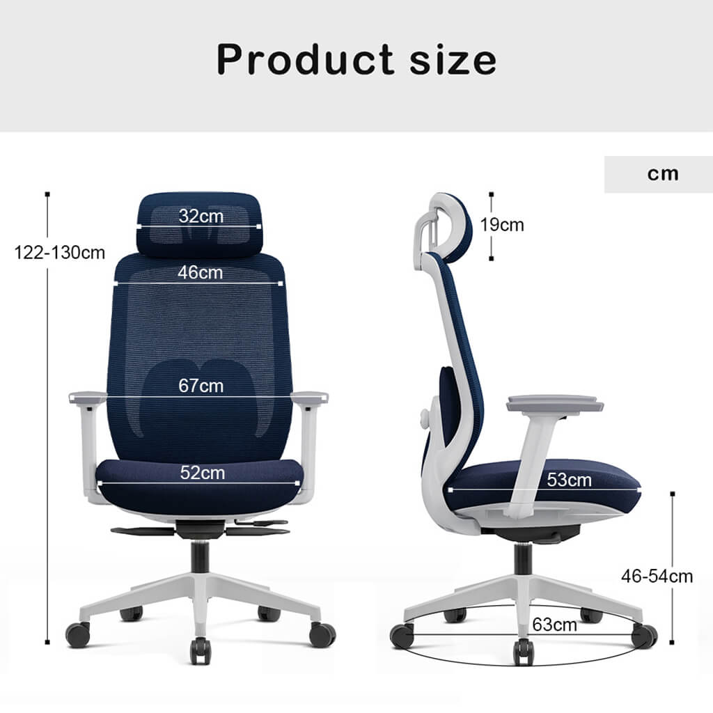 Chaise de Bureau Ergonomique Aera en Maille — 7 Couleurs disponibles