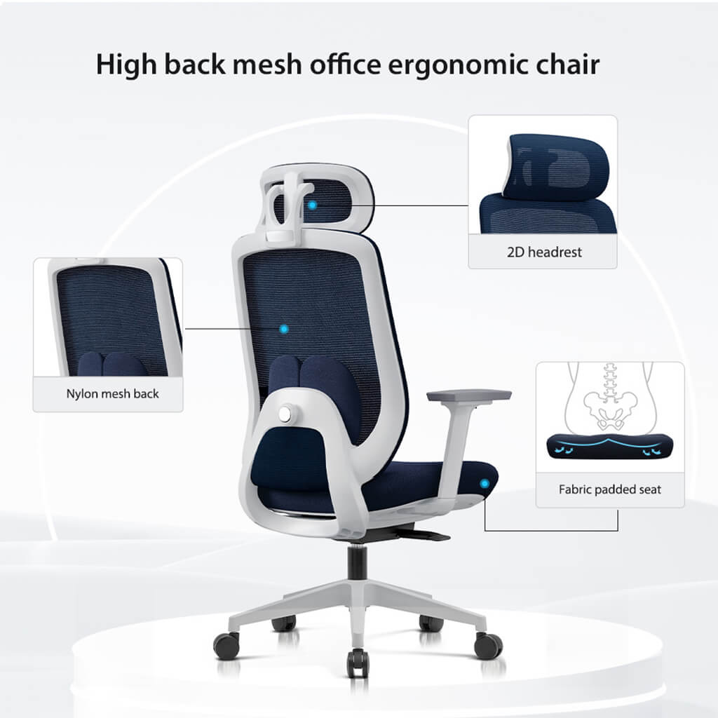 Chaise de Bureau Ergonomique Aera en Maille — 7 Couleurs disponibles