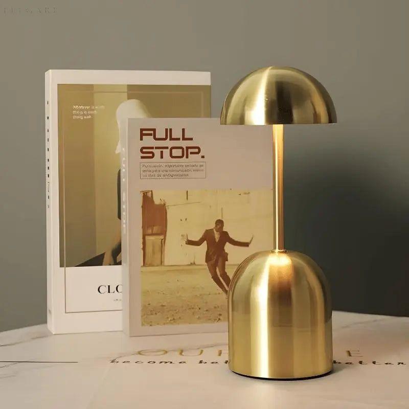 Nina Lampe Fleur Champignon LED Sans Fil | Rechargeable Or pour Ambiance Douce