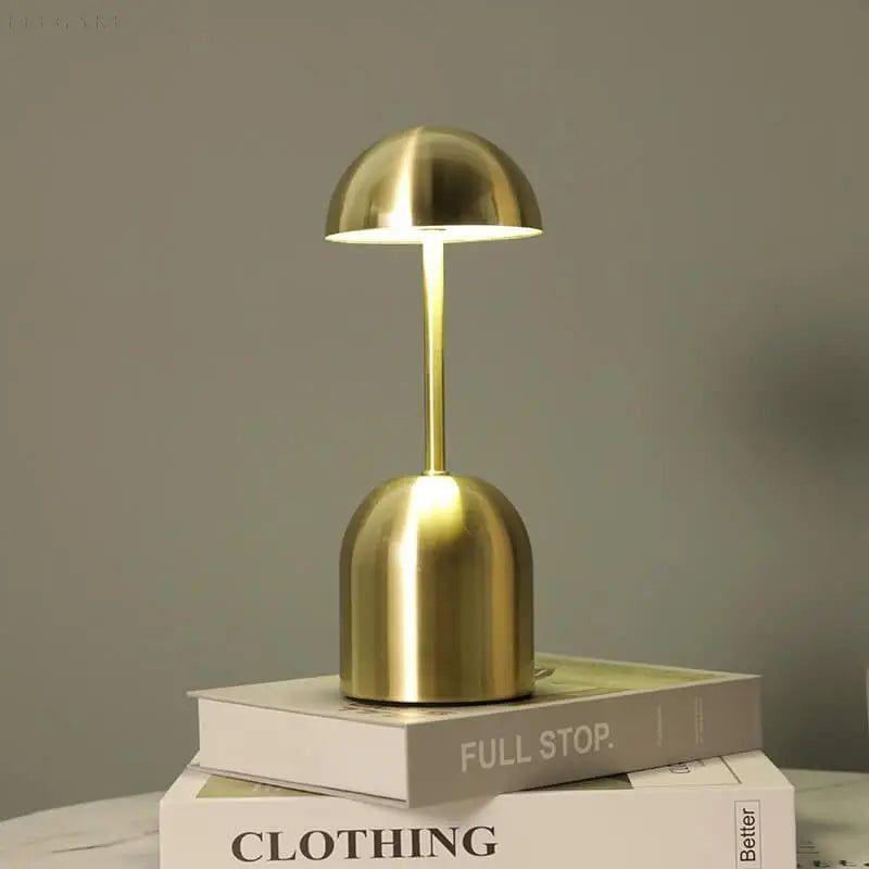Nina Lampe Fleur Champignon LED Sans Fil | Rechargeable Or pour Ambiance Douce