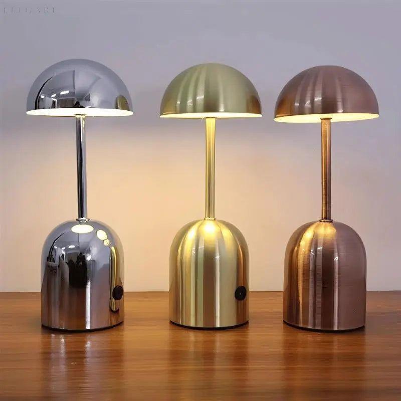 Nina Lampe Fleur Champignon LED Sans Fil | Rechargeable Or pour Ambiance Douce