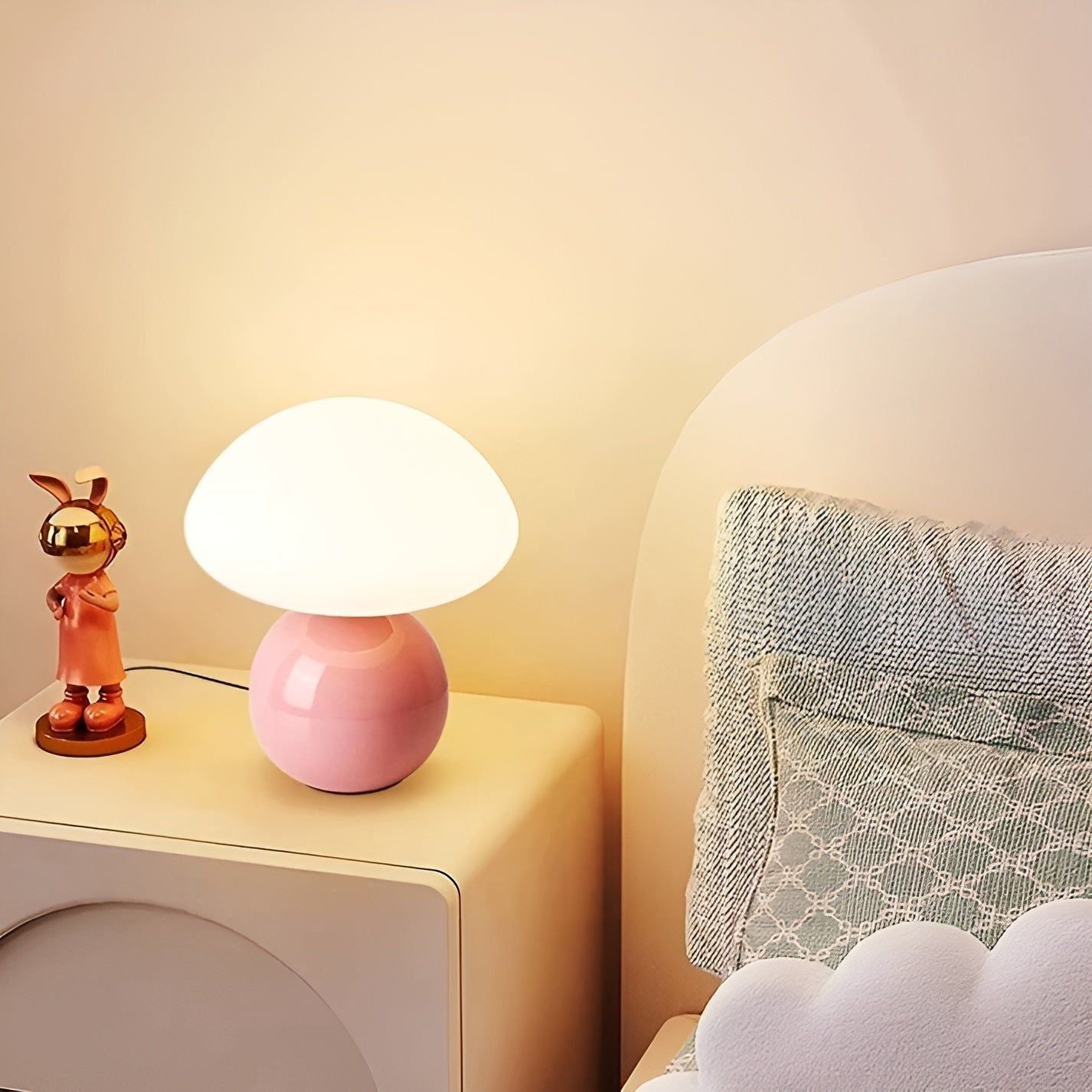 CreamyShine Veilleuse Champignon Cosy | Lumière Chaude Rose ou Jaune Chambre