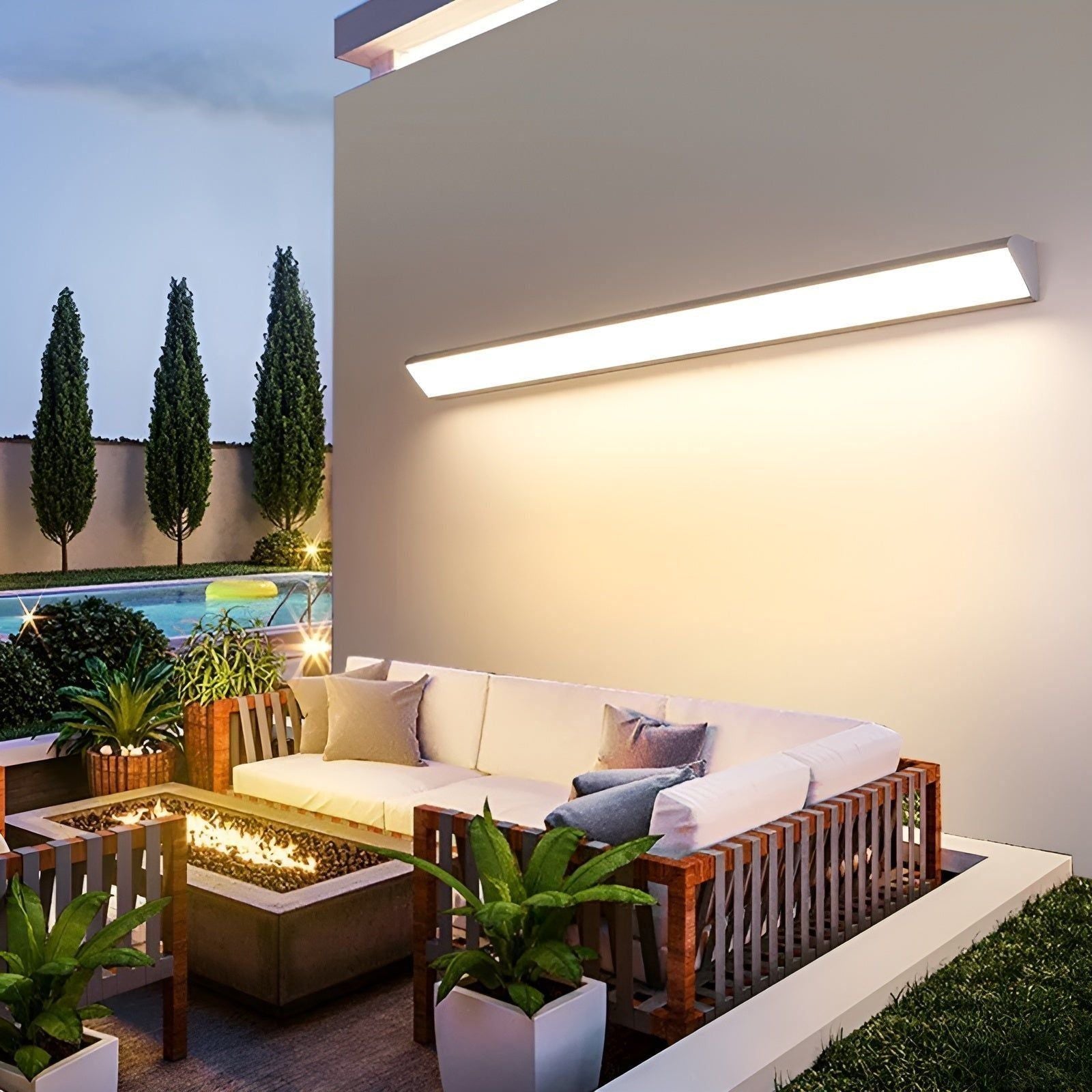 Applique LED Bandeau Étanche | Jardin et Terrasse Blanc Chaud 20cm 7W