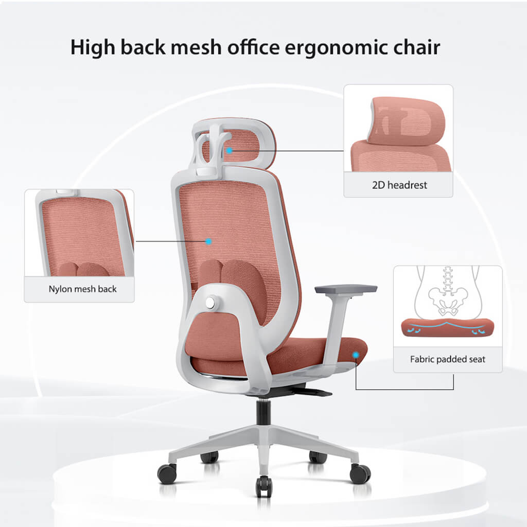 Chaise de Bureau Ergonomique Aera en Maille — 7 Couleurs disponibles