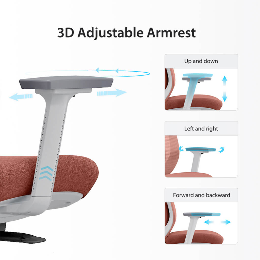Chaise de Bureau Ergonomique Aera en Maille — 7 Couleurs disponibles